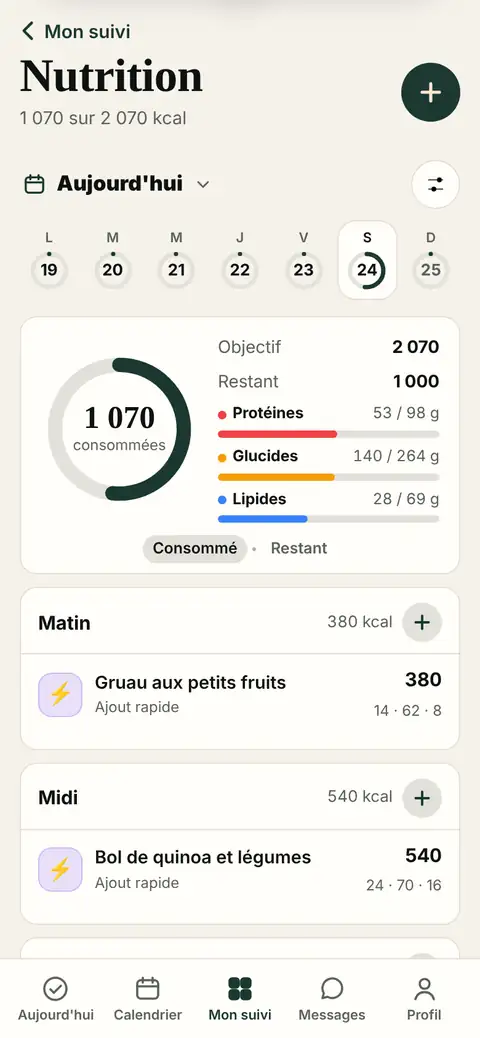 La nutrition dans Daystrand